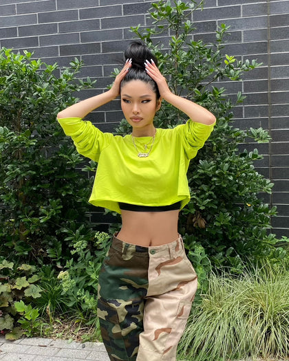 XXII Women's Chloe Crop Long Sleeve T-Shirt Lime