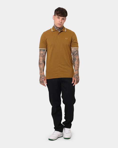 Fred Perry Twin Tipped Polo Shirt Dark Caramel