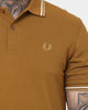 Fred Perry Twin Tipped Polo Shirt Dark Caramel