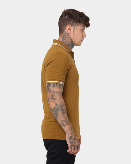 Fred Perry Twin Tipped Polo Shirt Dark Caramel
