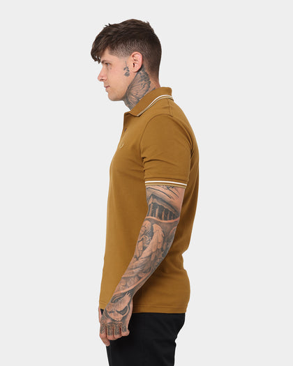 Fred Perry Twin Tipped Polo Shirt Dark Caramel