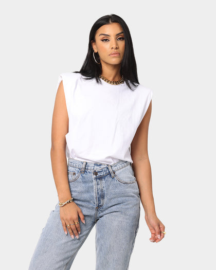 XXIII Women's Di Shoulder Pad Top White
