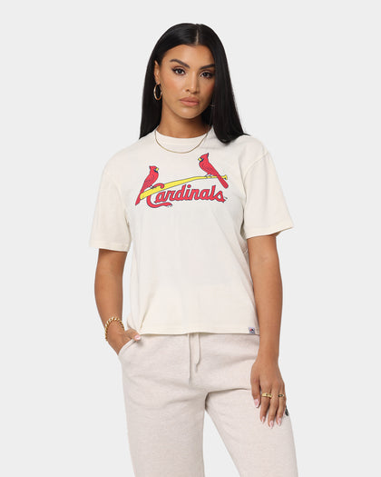 Majestic Athletic Women's St. Louis Cardinals Wordmark MLB T-Shirt White Sand
