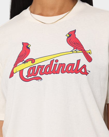 Majestic Athletic Women's St. Louis Cardinals Wordmark MLB T-Shirt White Sand