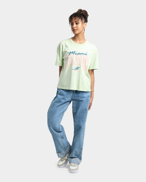 Majestic Athletic Women's Miami Dolphins Vintage NFL Logo T-Shirt Cucumber