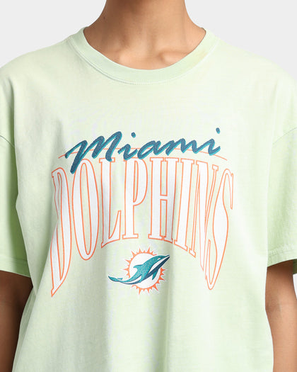 Majestic Athletic Women's Miami Dolphins Vintage NFL Logo T-Shirt Cucumber