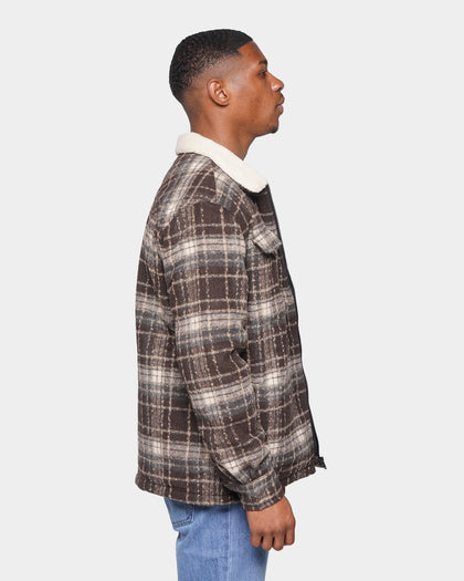 XXIII Tex Sherpa Flannel Jacket Cream/Black/Red