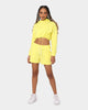 XXII Women's Crop Draw Cord Hoodie Yellow