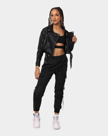 XXIII Women's Luna Crop Biker Jacket Black