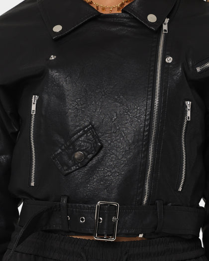 XXIII Women's Luna Crop Biker Jacket Black