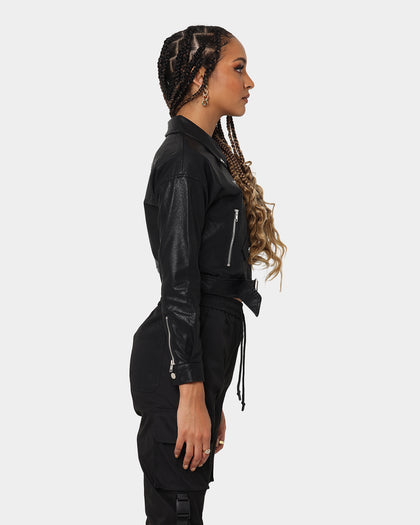 XXIII Women's Luna Crop Biker Jacket Black