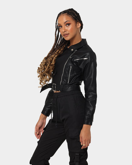 XXIII Women's Luna Crop Biker Jacket Black