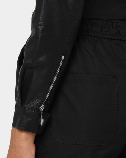 XXIII Women's Luna Crop Biker Jacket Black