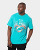 Majestic Athletic Miami Dolphins NFL Gradient Arch Vintage T-Shirt Faded Teal