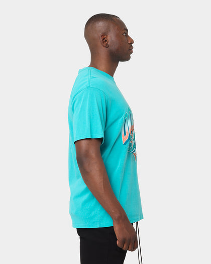 Majestic Athletic Miami Dolphins NFL Gradient Arch Vintage T-Shirt Faded Teal
