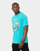Majestic Athletic Miami Dolphins NFL Gradient Arch Vintage T-Shirt Faded Teal