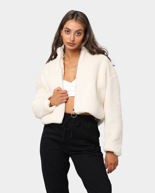 XXIII Women's Leah Sherpa Crop Jacket Beige
