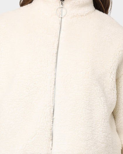 XXIII Women's Leah Sherpa Crop Jacket Beige
