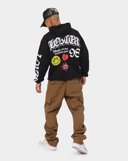 Loiter Euphoric Multi Logo Hoodie Black Wash