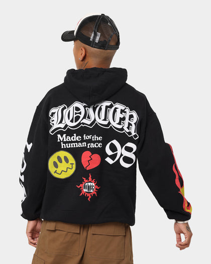 Loiter Euphoric Multi Logo Hoodie Black Wash