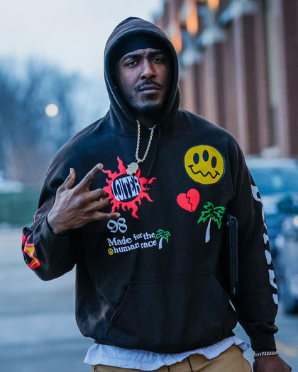 Loiter Euphoric Multi Logo Hoodie Black Wash