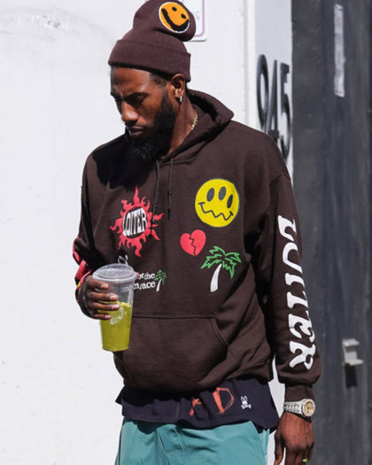 Loiter Euphoric Multi Logo Hoodie Brown