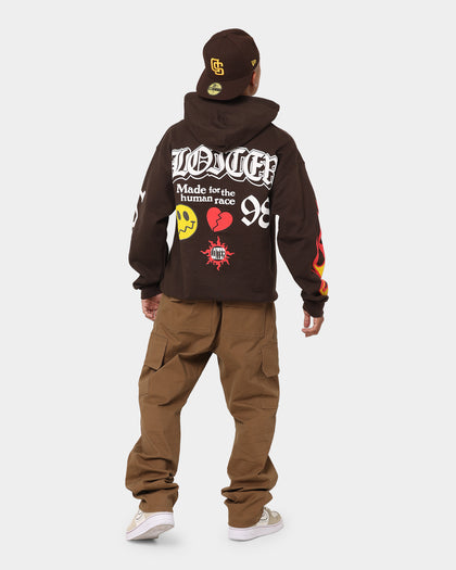 Loiter Euphoric Multi Logo Hoodie Brown