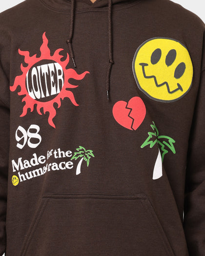 Loiter Euphoric Multi Logo Hoodie Brown