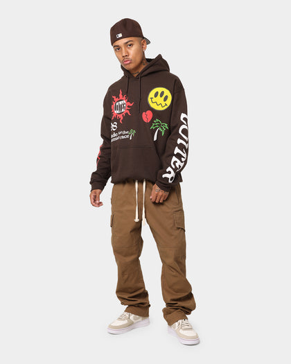 Loiter Euphoric Multi Logo Hoodie Brown