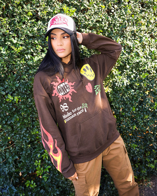 Loiter Euphoric Multi Logo Hoodie Brown