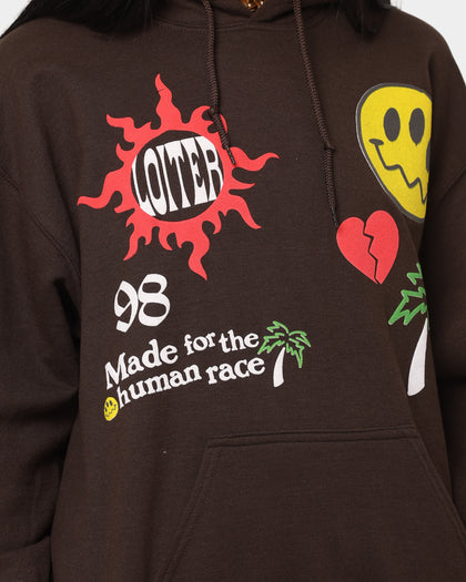 Loiter Euphoric Multi Logo Hoodie Brown