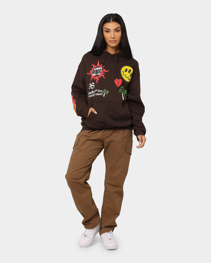 Loiter Euphoric Multi Logo Hoodie Brown