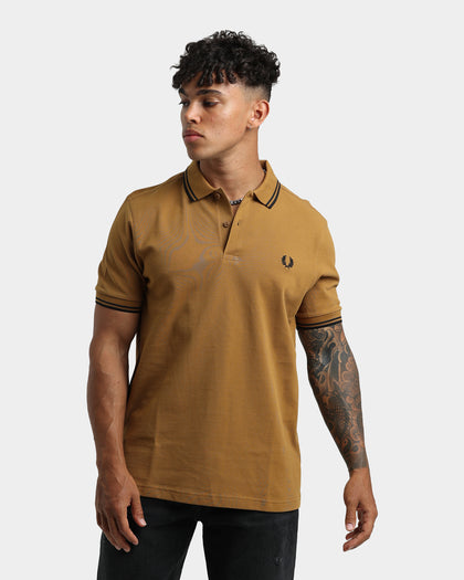 Fred Perry Twin Tipped Polo Shirt Dark Caramel