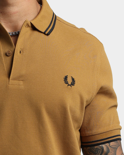 Fred Perry Twin Tipped Polo Shirt Dark Caramel