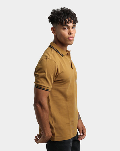 Fred Perry Twin Tipped Polo Shirt Dark Caramel