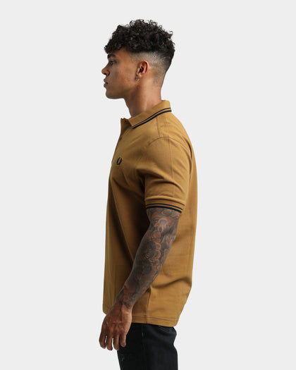 Fred Perry Twin Tipped Polo Shirt Dark Caramel