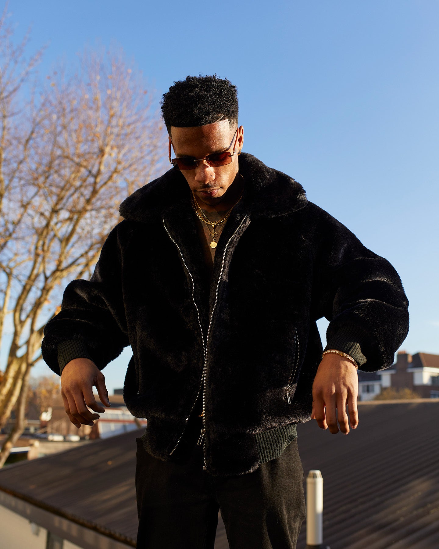 XXIII Baller Fur Jacket Black | Culture Kings US