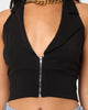 XXIII Women's Fara Zip Front Halter Black