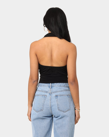 XXIII Women's Fara Zip Front Halter Black