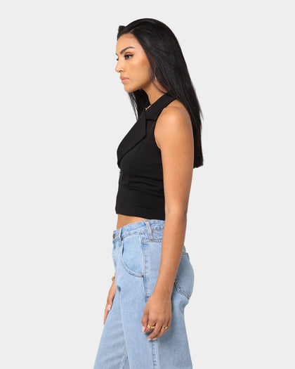 XXIII Women's Fara Zip Front Halter Black