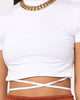 XXIII Women's Mila Wrap Around Short Sleeve Crop White