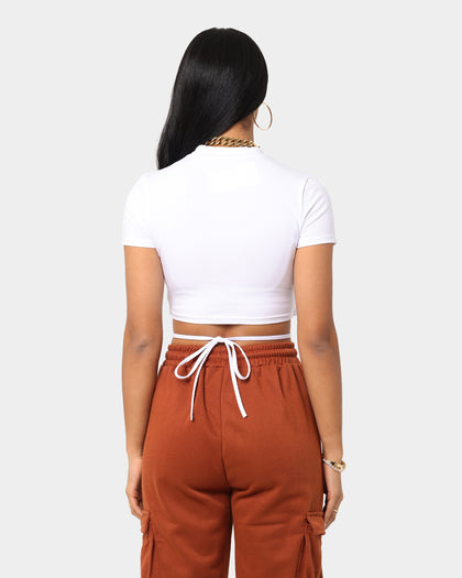 XXIII Women's Mila Wrap Around Short Sleeve Crop White