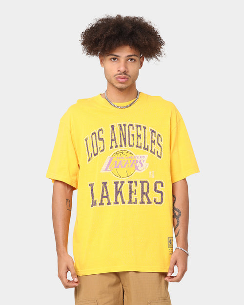 Mitchell & Ness Los Angeles Lakers Vintage Ivy Arch T-Shirt Faded Yellow