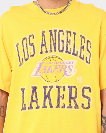 Mitchell & Ness Los Angeles Lakers Vintage Ivy Arch T-Shirt Faded Yellow