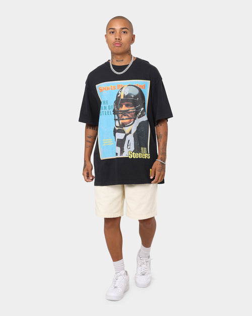 Mitchell & Ness NFL Pittsburgh Steelers Sports Illustrated Cover T-Shirt Faded Black