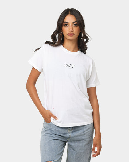 Obey Women's Italicized T-Shirt White