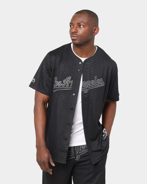 Majestic Athletic Los Angeles Dodgers Animal Wordmark Jersey Black Snake Print
