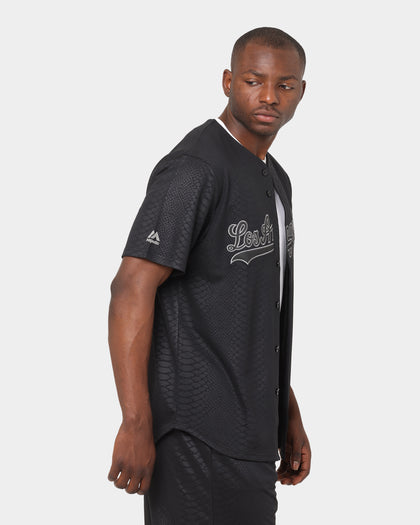 Majestic Athletic Los Angeles Dodgers Animal Wordmark Jersey Black Snake Print