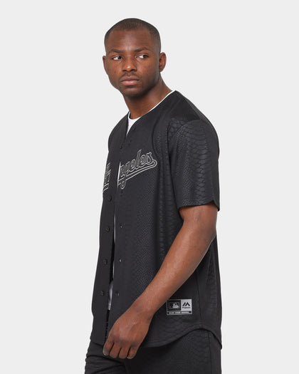Majestic Athletic Los Angeles Dodgers Animal Wordmark Jersey Black Snake Print