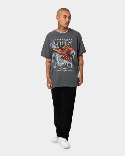 Rats Get Fat Ride Like Hell Vintage T-Shirt Black Dye